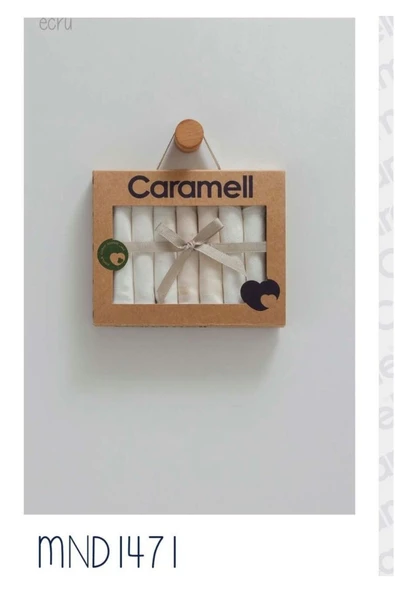 Caramell My Baby Kumsal %100 Coton 7li Bebek Ağız Silme Mendili Yeni Sezon sevimli Ayıcık ekru mbk1471 - 2