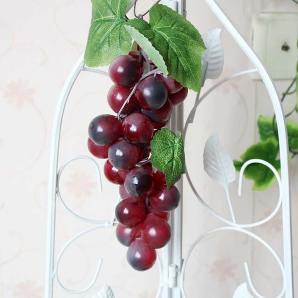 Nettenevime 2li Set Yapay Meyve Kırmızı Üzüm Süs Dekoratif Meyve 15CM - Resim 3