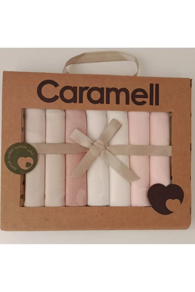 Caramell %100 Coton 7li Bebek Ağız Silme Mendili Basic Organik // 1337 bej - 1