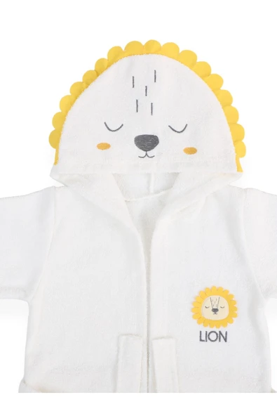 Bebitof My Baby Kumsal % 100 Pamuk 0 - 24 Ay Bornoz Seti Aslan Desen Kutu İçerisinde 30024 - 8