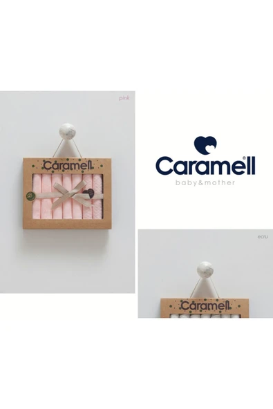 Caramell My Baby Kumsal %100 Coton 7li Bebek Ağız Silme Mendili Yeni Sezon Yumuşak Mimi Dantel Pembe 1894 - 2