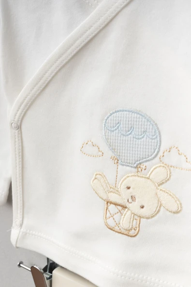 Bebitof My Baby Kumsal % 100 Coton 10 Lu Hastane Çıkışı Yeni Sevimli Balonlu Tavşan Desenli 10110 - 2