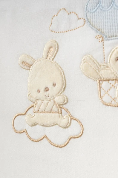 Bebitof My Baby Kumsal % 100 Coton 10 Lu Hastane Çıkışı Yeni Sevimli Balonlu Tavşan Desenli 10110 - 3