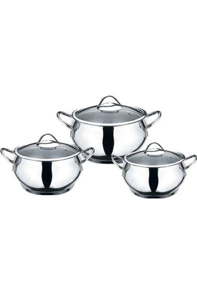Elit 3lü Büyük Boy Çelik Güveç Seti ürün görseli