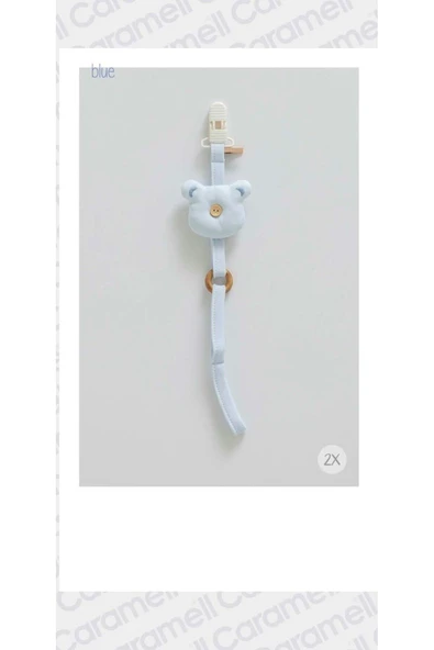 Caramell My Baby Kumsal Ayıcıklı Emzik Askısı 1790 Mavi - Resim 2