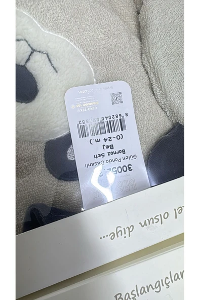 Bebitof My Baby Kumsal % 100 Pamuk 0 - 24 Ay Bornoz Seti Panda Desen Kutu İçerisinde 30052 - 5
