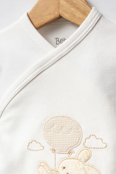 Bebitof My Baby Kumsal % 100 Coton 10 Lu Hastane Çıkışı Yeni Sevimli Balonlu Tavşan Desenli 10110 - 6