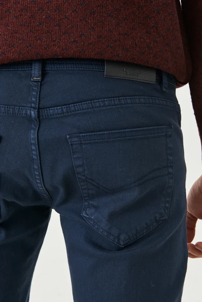 AltınYıldız Erkek Lacivert 360 Derece Her Yöne Esneyen Rahat Slim Fit Dar Kesim Pantolon - Resim 3