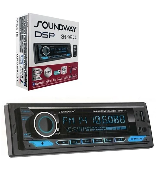 Soundway SW-9944 DSP Oto Teyp 4X60W Bluetooth Mobil Aplikasyon Usb Type-C Sd Fm Aux - 2