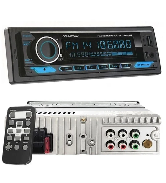 Soundway SW-9944 DSP Oto Teyp 4X60W Bluetooth Mobil Aplikasyon Usb Type-C Sd Fm Aux