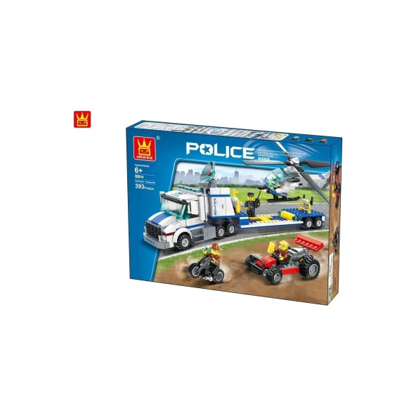 Wange Lego Polis Helikopter Taşıma Ekibi 393 Parça