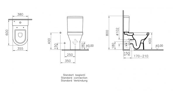 Vitra S50 Duvara Sıfır Klozet Takımı Klozet Seti Kısa 5427L003-0092 - 2