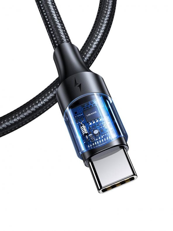 Usams Us-Sj524 Örgülü 1.2M Type-C To Type-C 100W Pd Hızlı Şarj Ve Data Kablosu - 3