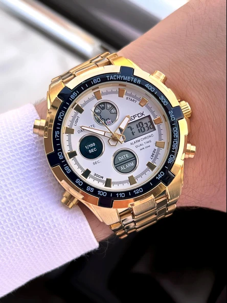 Joefox Çelik Kordon Dijital Ve Analog 2 Yıl Garantili 3 Atm Suya Dayanıklı Erkek Kol Saati JOE.CL08 ürün görseli