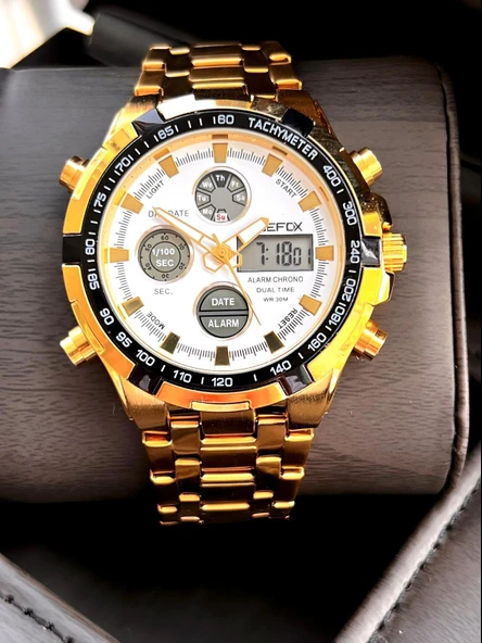 Joefox Çelik Kordon Dijital Ve Analog 2 Yıl Garantili 3 Atm Suya Dayanıklı Erkek Kol Saati JOE.CL08 - Resim 3