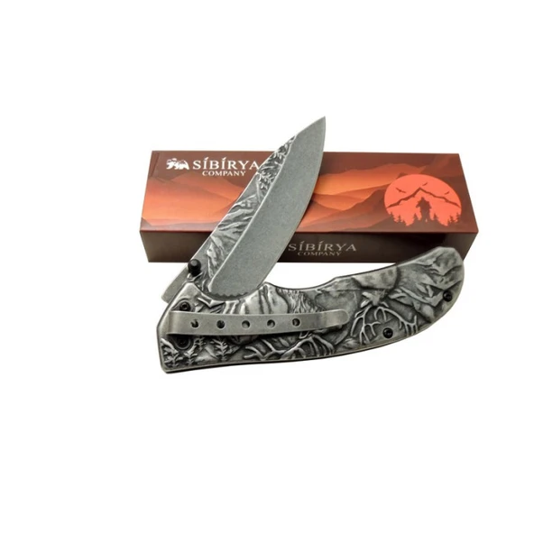 Sibirya Geyikli Çakı Eskitme Marka:Sibirya Ürün Kodu: S-2078B 21,5 CM - Resim 2