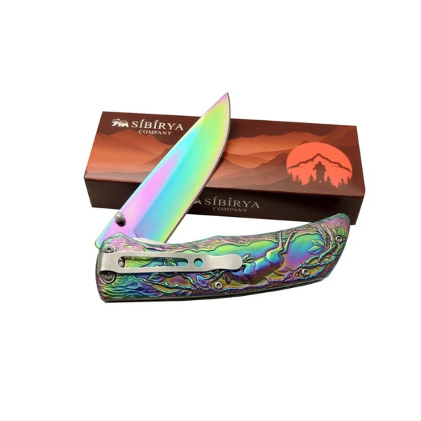 Sibirya Geyikli Çakı Gökkuşağı Marka:Sibirya Ürün Kodu: S-2068X 21 CM - Resim 2