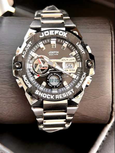 Joefox Çelik Kordon Dijital Ve Analog 2 Yıl Garantili 3 Atm Suya Dayanıklı Erkek Kol Saati JOE.CL10 - 3