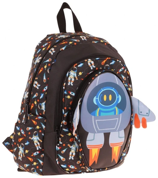 Kaukko Kids Üç Gözlü (Erkek Çocuk) Okul Sırt Çantası (3D Roket Detaylı) - L5264 ürün görseli
