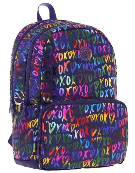 Kaukko Shine Üç Bölmeli Lacivert XOXO Desenli Sırt Çantası - K1779 ürün görseli