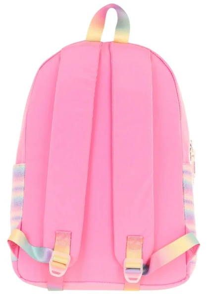 Kaukko Brush Üç Bölmeli Kız Çocuk Pembe Çok Renkli Okul Çantası - K1823 - Resim 3
