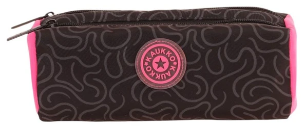 Kaukko İki Bölmeli Kız Çocuk Okul Kalem Çantası - Siyah Fuşya - K2749 - Resim 2