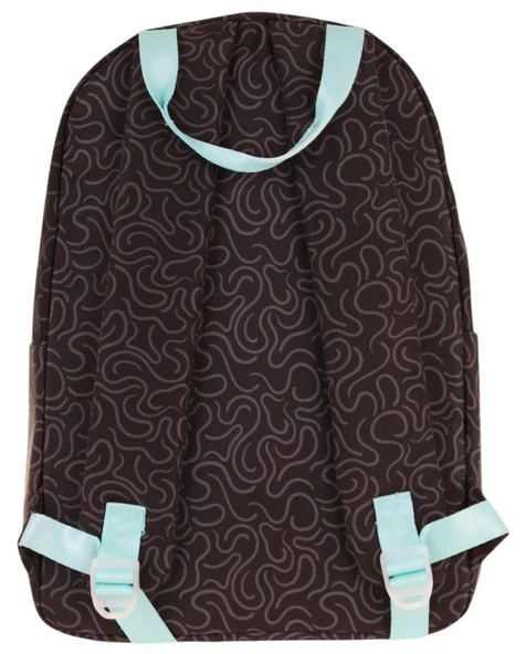 Kaukko Double Colors Üç Bölmeli Kız Çocuk Okul ve Günlük Sırt Çantası - Siyah Turkuaz - K1835 - Resim 3