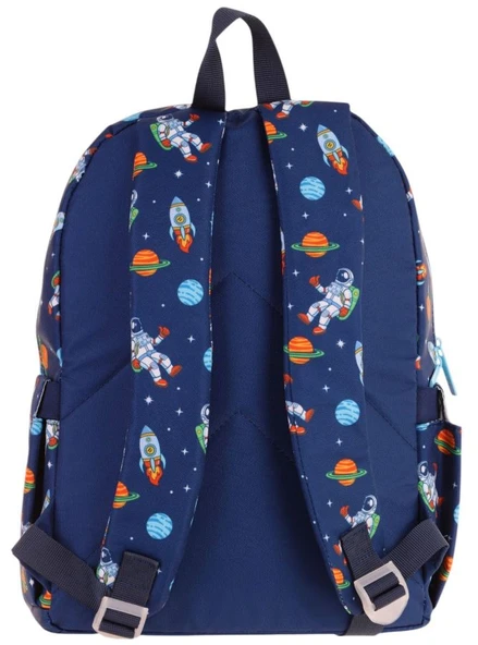 Kaukko Kids Üç Gözlü (Erkek Çocuk) Okul Sırt Çantası (Roket Detaylı) - L5260 - Resim 3