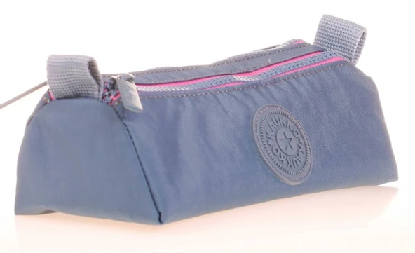 Kaukko İki Bölmeli Krinkıl Kumaş Kalem Çantası - Gri - K2646 ürün görseli