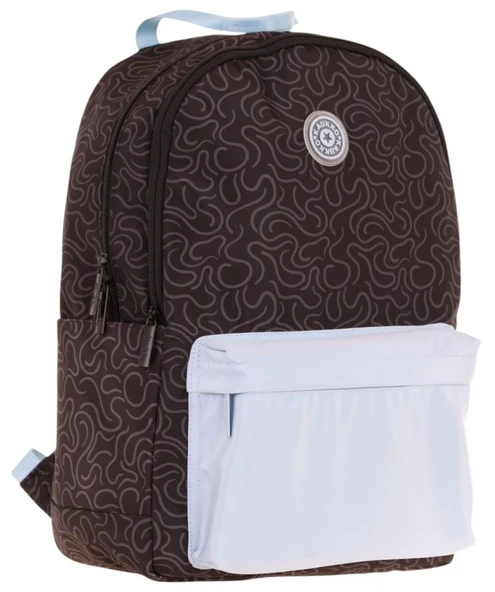 Kaukko Double Colors Üç Bölmeli Kız Çocuk Okul ve Günlük Sırt Çantası - Siyah Mavi - K1839 ürün görseli