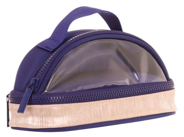 Kaukko Crescent Taşıma Saplı Kız Çocuk İki Gözlü Kalemlik - Lacivert, Şeffaf Cepli - K2725 ürün görseli