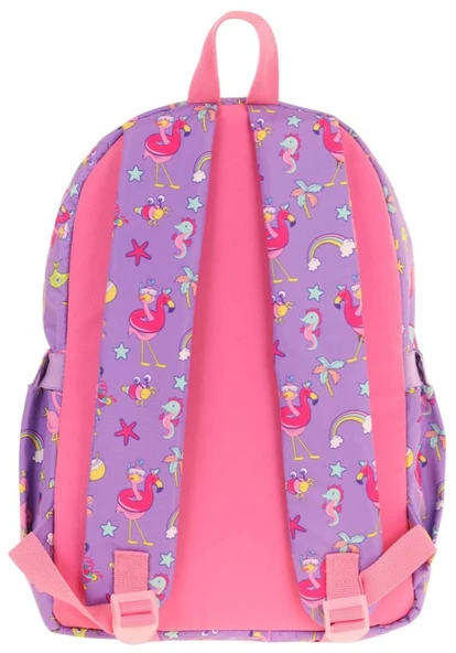 Kaukko Kız Çocuk Peluş Flamingolu İlkokul Okul Sırt Çantası - Mor Pembe - L5240 - Resim 3
