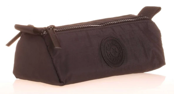 Kaukko İki Bölmeli Krinkıl Kumaş Kalem Çantası - Kahverengi - K2642 ürün görseli