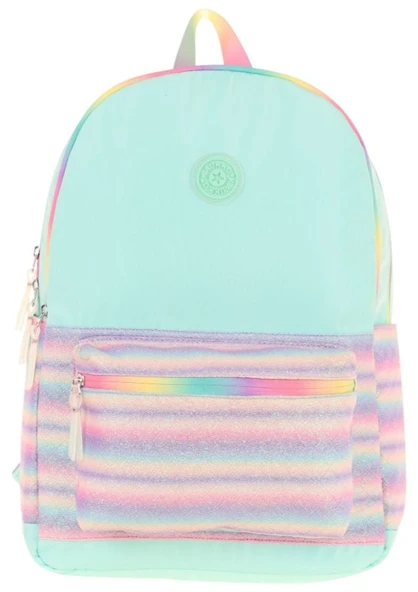 Kaukko Brush Üç Bölmeli Kız Çocuk Su Yeşili Çok Renkli Okul Çantası - K1824 - Resim 2