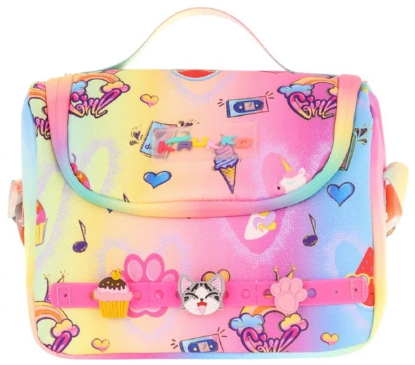 Kaukko Kids Isı Yalıtımlı, Silikon Aksesuarlı Beslenme Çantası - Mavi Sarı - Kız Çocuk - L7244 - Resim 2