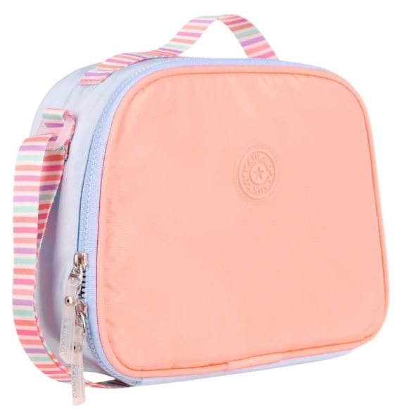 Kaukko Kız Çocuklar İçin Isı Yalıtımlı Thermo Beslenme Çantası - Mavi Turuncu- Çizgili - K9040 ürün görseli
