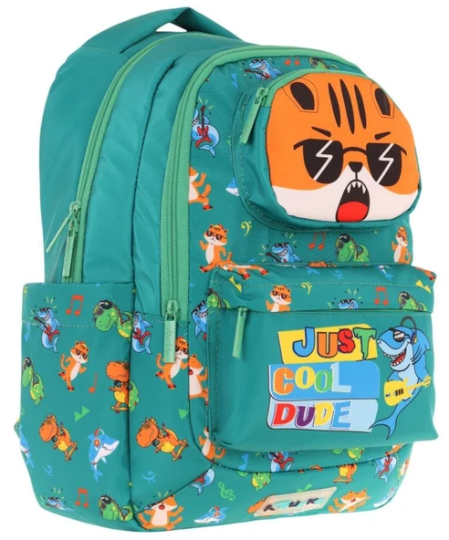 Kaukko Toys Erkek Çocuk 3D Aslan Şekilli İlkokul ve Günlük Sırt Çantası - Yeşil - L5254 ürün görseli