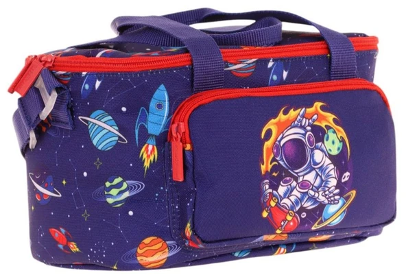 Kaukko Kids Thermo Isı Yalıtımlı Erkek Çocuk Astronot Baskılı Lacivert Kırmızı Beslenme Çantası L7267 (İki Bölmeli) ürün görseli