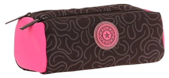 Kaukko İki Bölmeli Kız Çocuk Okul Kalem Çantası - Siyah Fuşya - K2749 ürün görseli