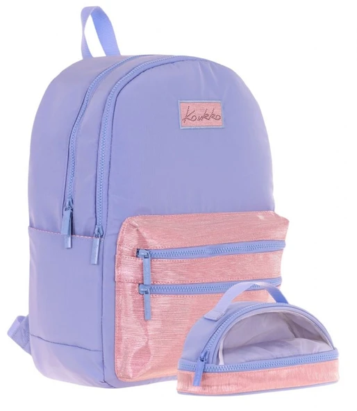 Kaukko Magic Dreams Okul Sırt Çantası ve Şeffaf Kalem Çantası Seti - Kız Çocuk - Mavi Pembe ürün görseli