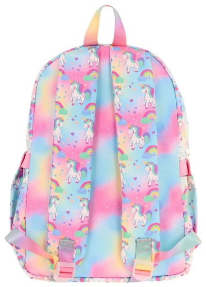 Kaukko Kız Çocuk Peluş Unicornlu İlkokul Okul Sırt Çantası - Pembe - L5243 - Resim 3
