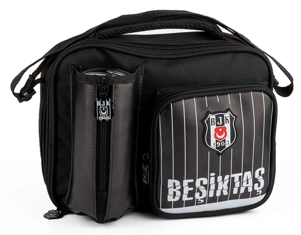 Beşiktaş Siyah İnce Çocuk Desenli Suni Deri Baslenme Çantası - ME25354 ürün görseli