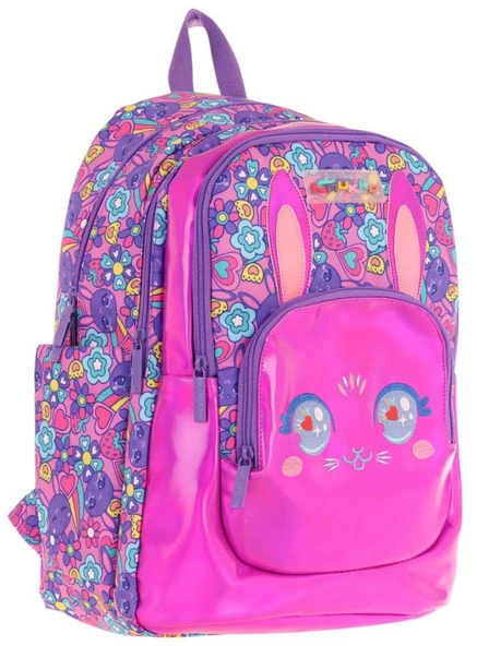 Kaukko Kids Tavşan Şekilli Kız Çocuk Dört Gözlü Okul Çantası - L5220 ürün görseli