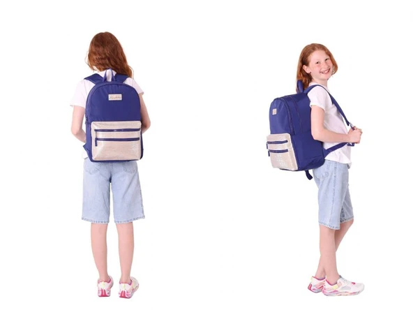 Kaukko Magic Dreams Okul Sırt Çantası ve Şeffaf Kalem Çantası Seti - Kız Çocuk - Lacivert - Resim 4