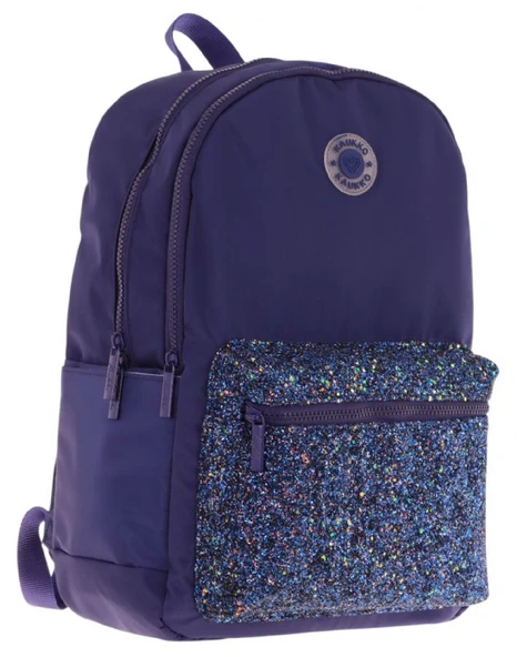 Kaukko Bright Kız Çocuk Taşlı Lacivert Üç Bölmeli Okul Çantası - K1808 ürün görseli