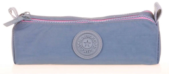 Kaukko İki Bölmeli Krinkıl Kumaş Kalem Çantası - Gri - K2646 - Resim 2