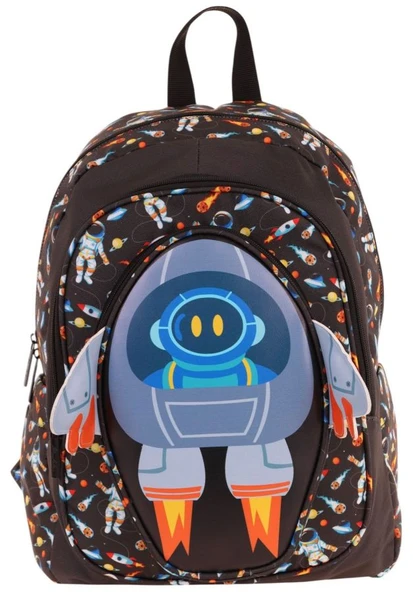 Kaukko Kids Üç Gözlü (Erkek Çocuk) Okul Sırt Çantası (3D Roket Detaylı) - L5264 - Resim 2