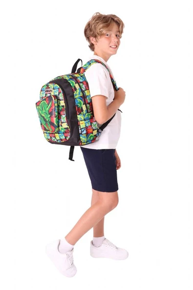 Kaukko Kids Üç Gözlü (Erkek Çocuk) Okul Sırt Çantası (3D Gergedan Detaylı) - L5263 - Resim 5