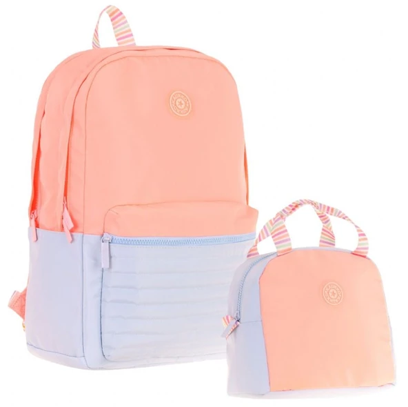 Kaukko Quick Somon Kapitone Detaylı Okul Çantası ve Isı Yalıtımlı Beslenme Seti - Kız Çocuk ürün görseli