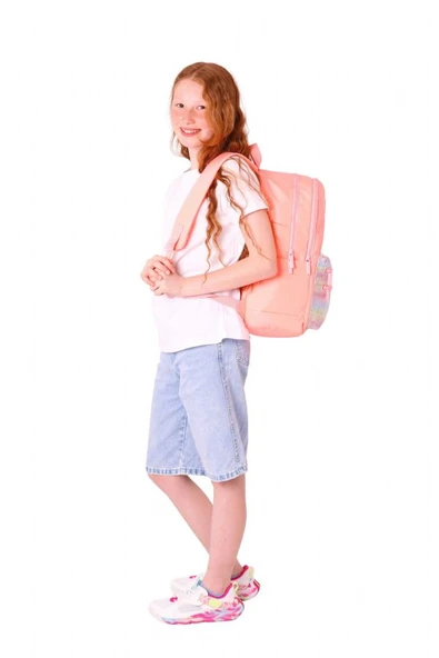 Kaukko Magic Dreams Kız Çocuk Dört Bölmeli Somon Okul Sırt Çantası (İlkokul+Ortaokul) - K1818 - Resim 6